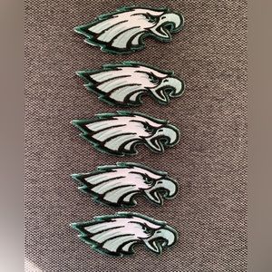 Set of 5-Philadelphia Eagles (right Facing) Embr. Iron On Patches—brand New!